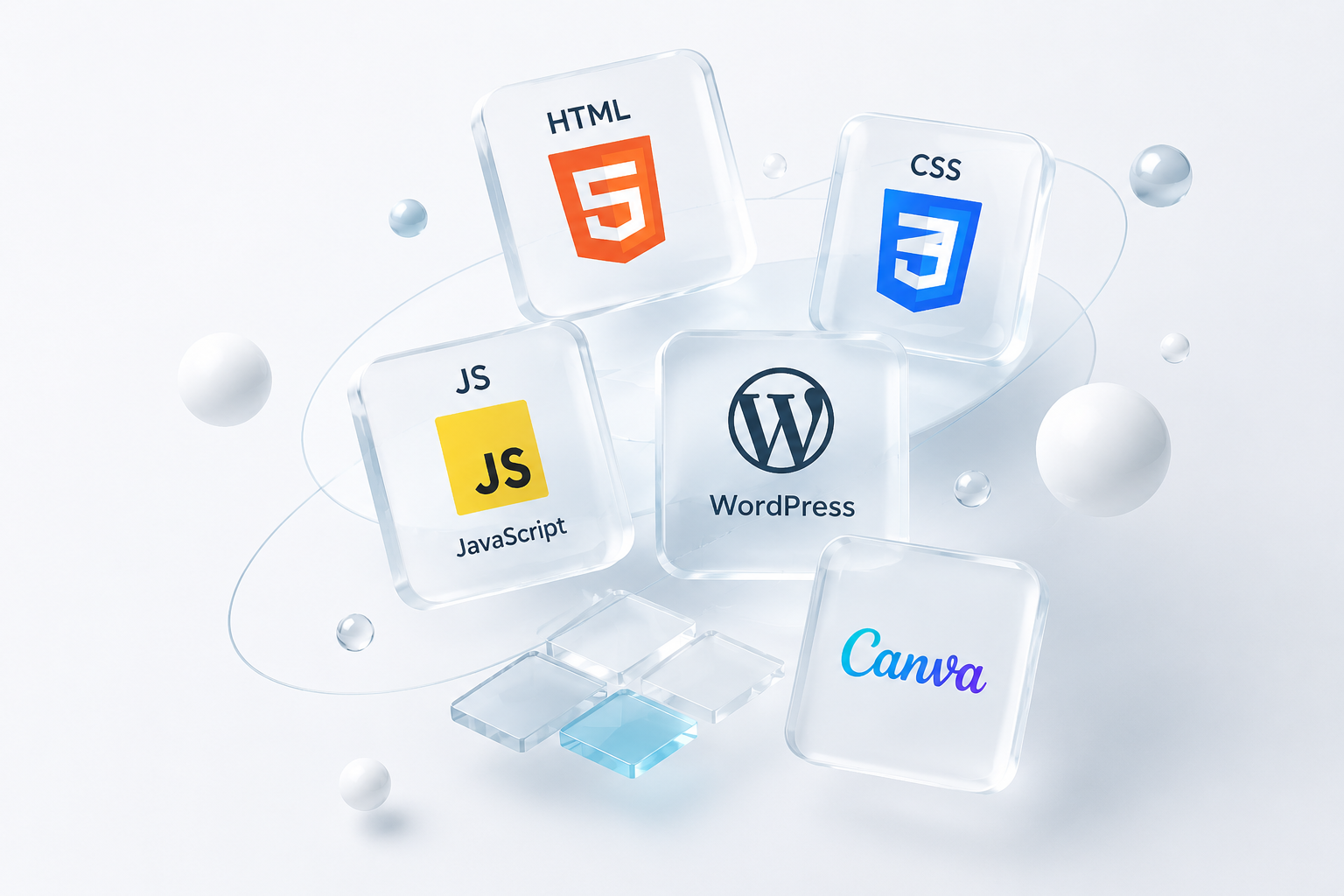 HTML/CSS・JavaScript・WordPress・Canvaのスキルイメージ